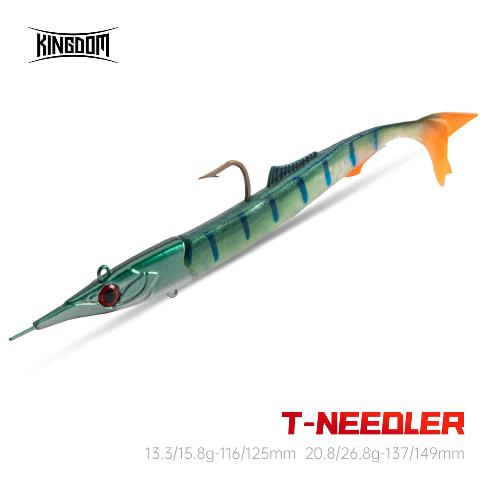 Kingdom T-NEEDLER Mồi Câu Cá Chìm 2Pc Trọng Lượng Khác Nhau Lưỡi Câu Chì Đầu + 4Pc Mồi Câu Mềm T-tail Bơi Tốt Hành Động Mồi Cho Bass