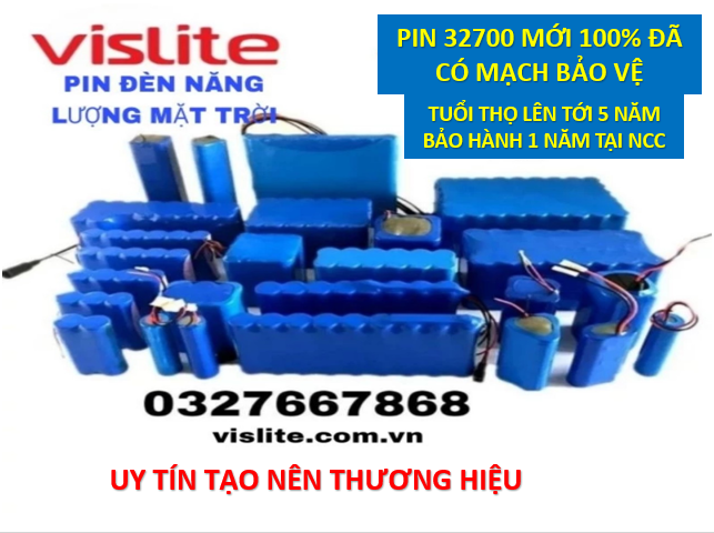 Pin đèn năng lượng mặt trời lifefo4 32700 3.2v 6.000mah, 12.000mah, 18.000mah, 24.000mah....