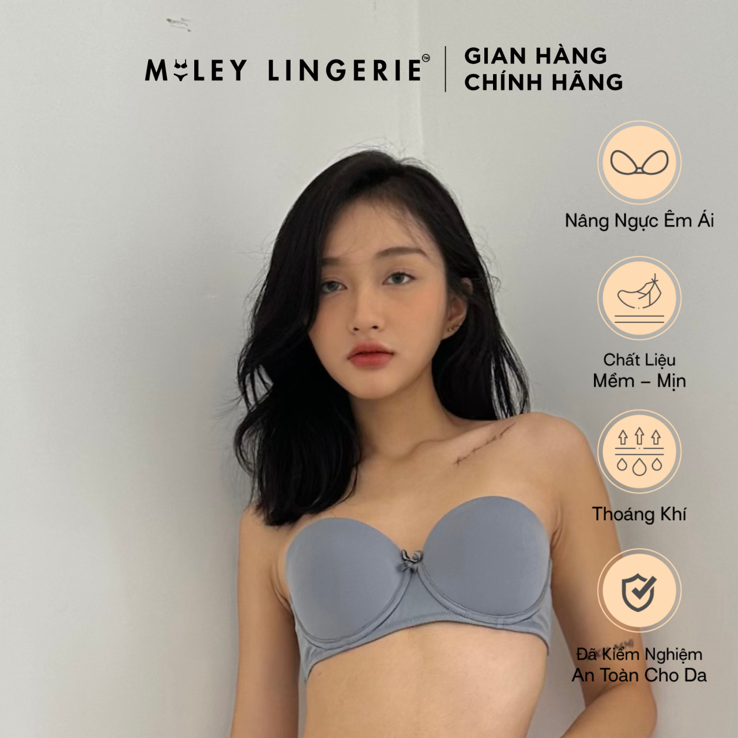 Áo ngực mút mỏng cúp ngang nâng ngực nhẹ nhàng êm ái miley lingerie