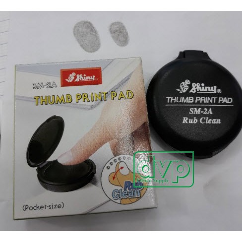 Tampon lăn tay không dính tay Thump print pad Shiny SM-2A Rub clean (mực đen)