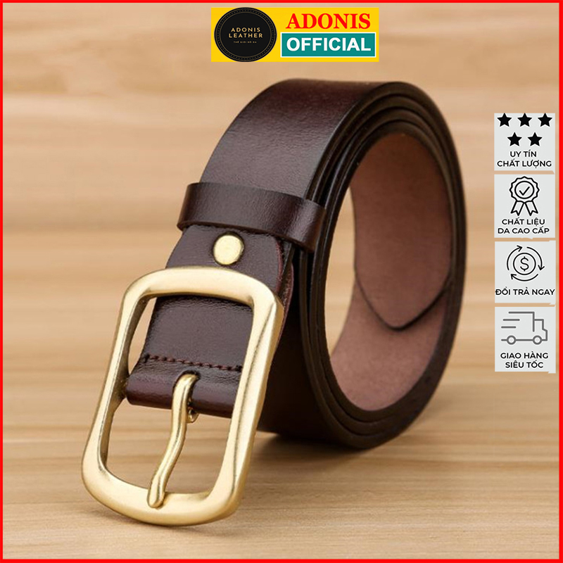 Thắt lưng nam ADOL04, dây nịt bụng nam thời trang khóa kim đúc đồng siêu đẹp, bảo hành 12 tháng - Adonis Leather