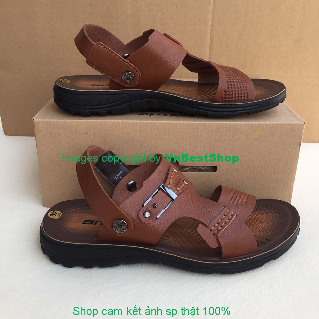 Dép Sandal Da Nam DDM028044NAU (Nâu)