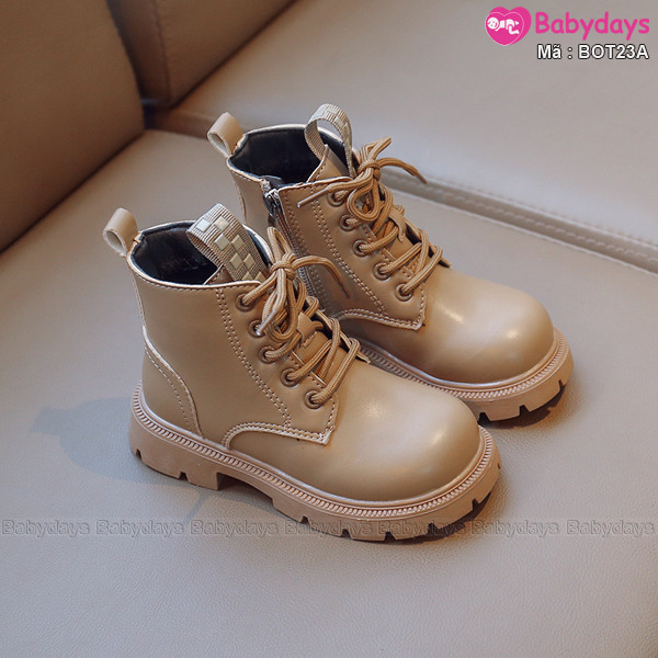 Giày bốt trẻ em BOT23A màu kaki siêu hot size 26 đến 36 chuẩn size