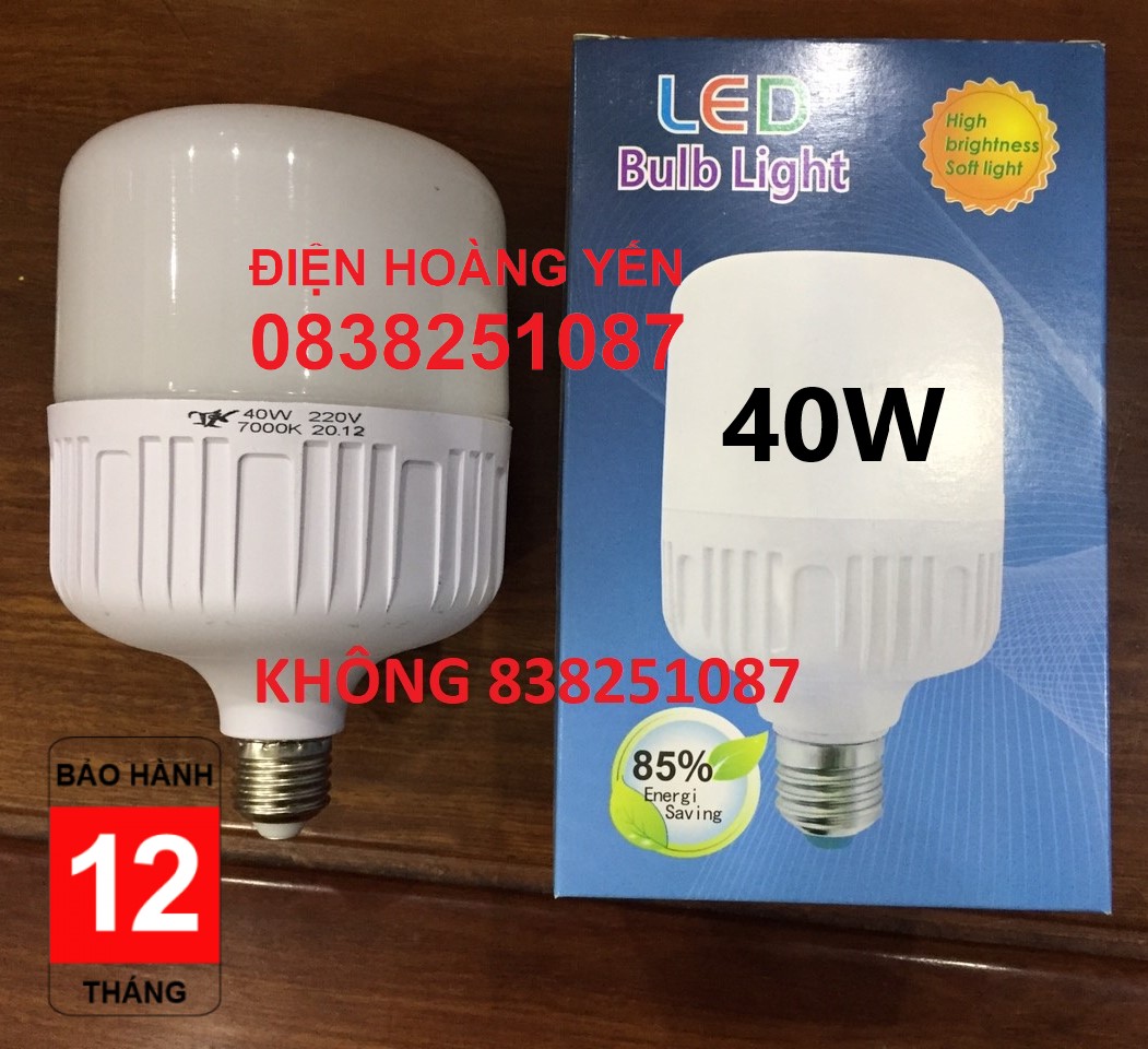 [HCM]Bóng Đèn LED bulb 40W E27 công suất lớn (Ánh sáng trắng)