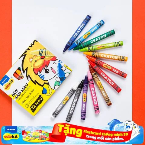 [HCM]Bút sáp 12 màu cr-c016 - colokit đa dạng mẫu mã chất lượng sản phẩm đảm bảo và cam kết hàng đúng như mô tả