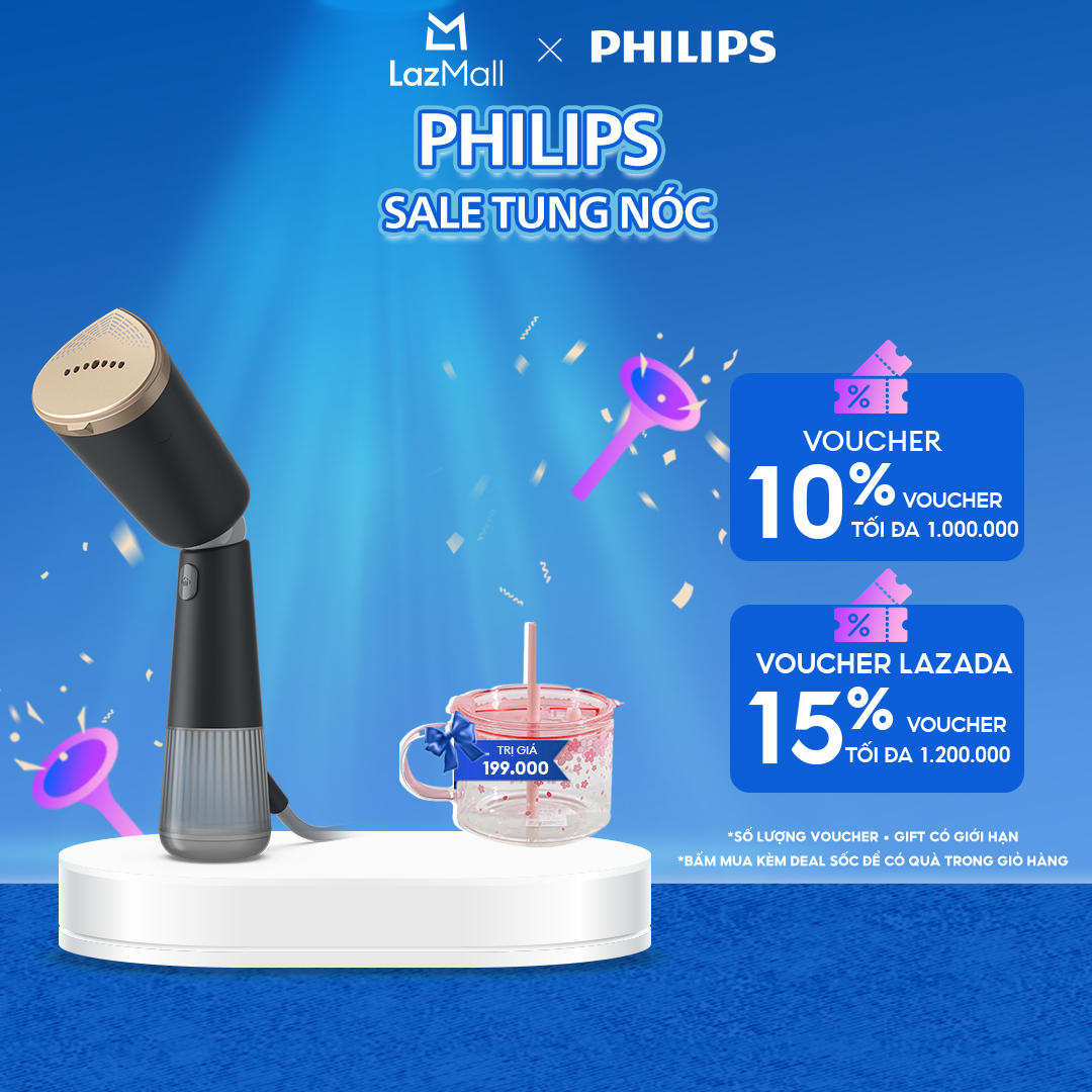 [NGÀY THƯƠNG HIỆU TỎA SÁNG DUY NHẤT 22.04] Bàn Ủi Hơi Nước Cầm Tay Philips STH5030/80 |1400W - Hàng Chính Hãng