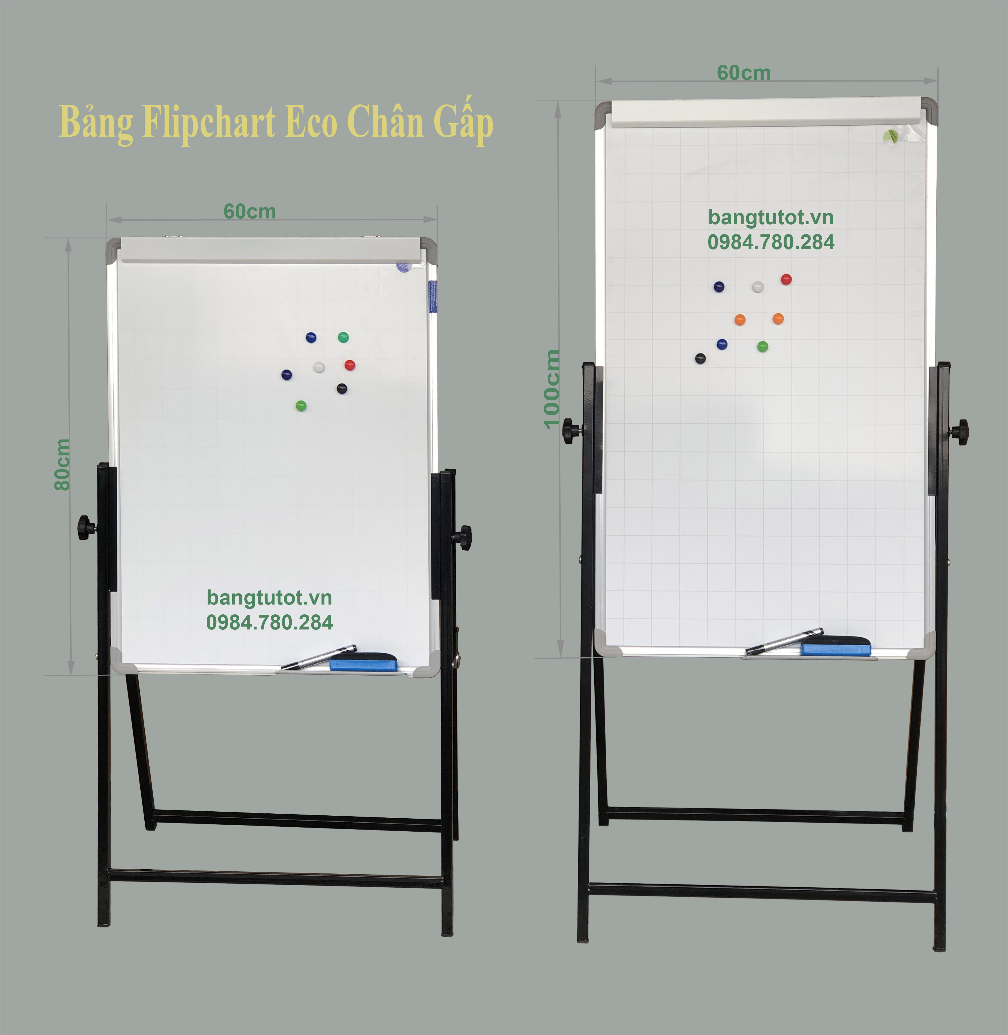 Bảng Flipchart Eco chân gấp kèm quà tặng.