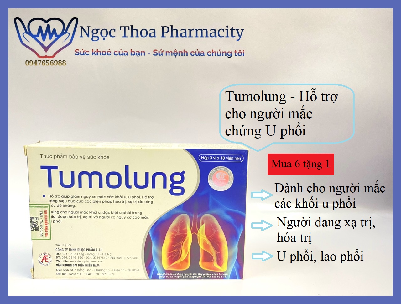 ✅✅ tumolung - hỗ trợ cho người bị các khối u phổi - mua 6 tặng 1