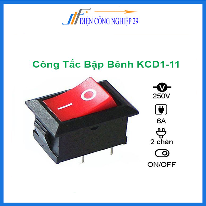 Công tắc bập bênh kcd1-1 110x15mm 3a 250v 2p