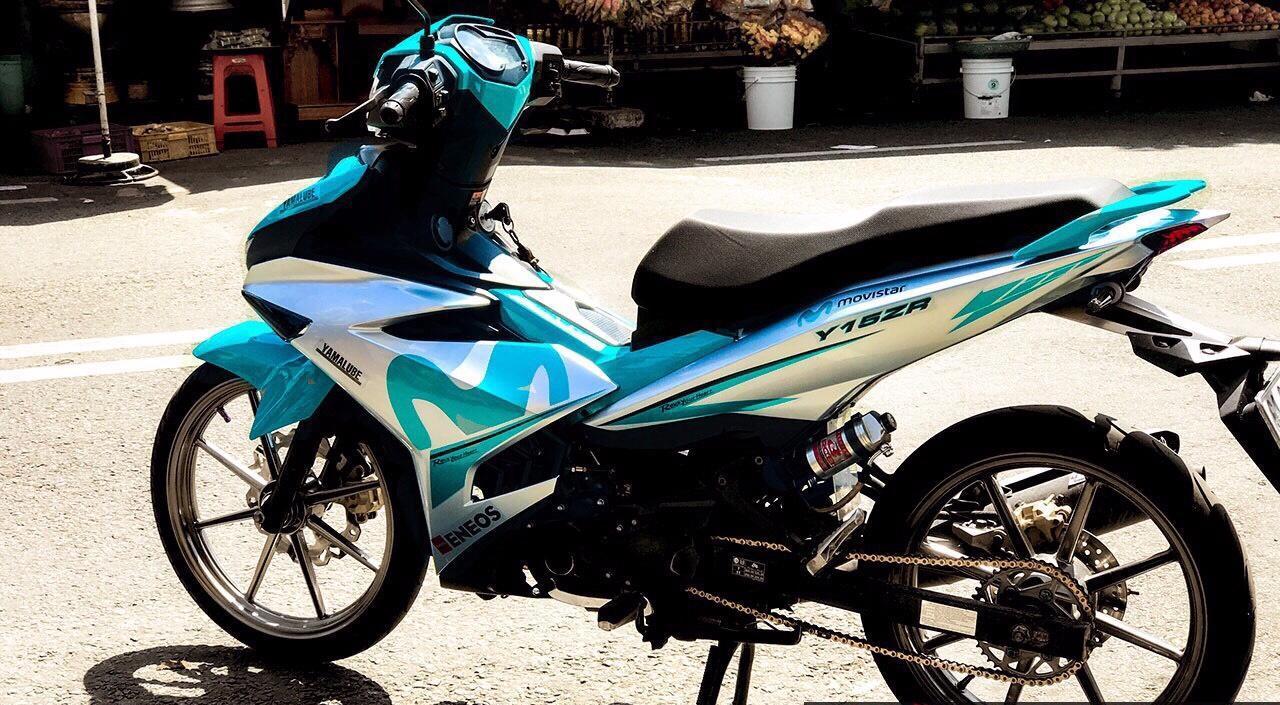 Tem trùm xe exciter 150 xanh xám- làm tem dán xe máy exciter 150 theo yêu cầu - Tem trùm xe exciter 150 rẻ và đẹp