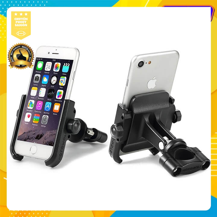 GIÁ ĐỠ ĐIỆN THOẠI NHÔM MOTOWOLF GẮN CHÂN KÍNH GHI ĐÔNG