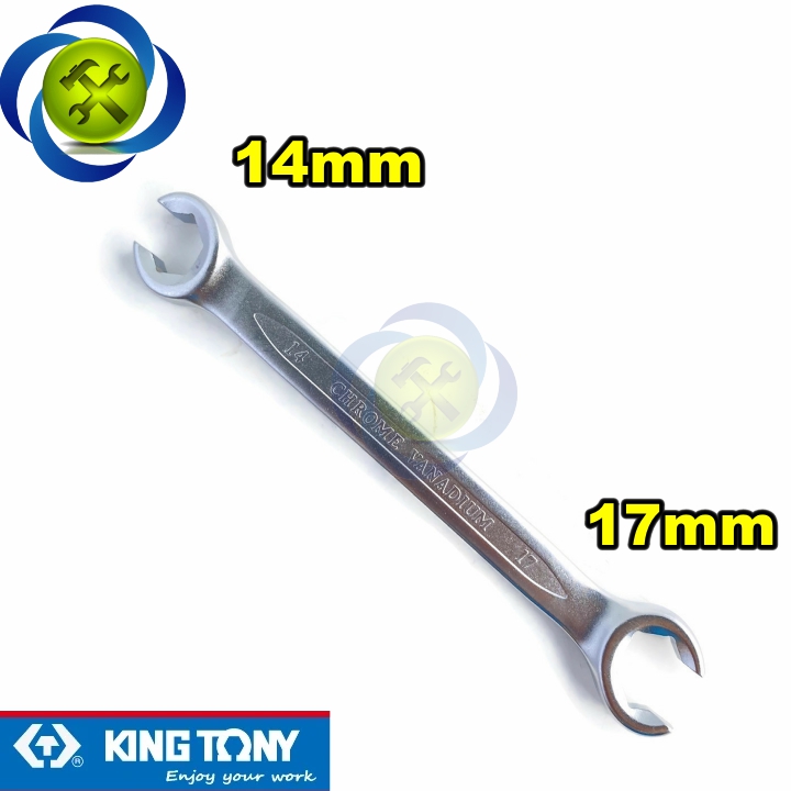 Cờ lê mở ống dầu 14mm -17mm kingtony 19301417 loại hai đầu