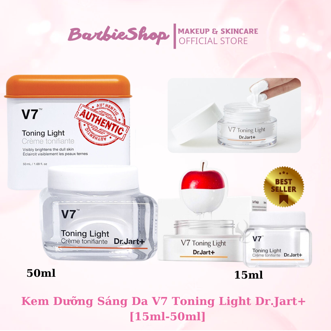 Kem mặt v7 toning light dr.jart + mini size 15ml - kem mặt v7 pink toning dr.jart full size 50ml