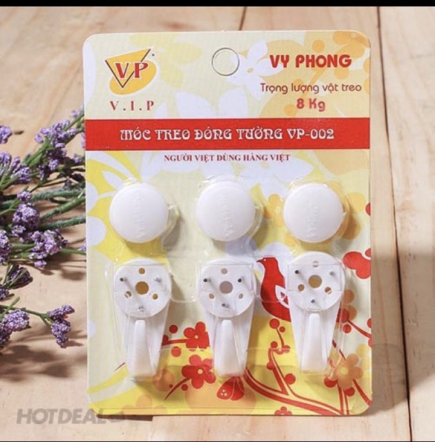 Set 3 móc dán tường đóng đinh chịu lực tốt