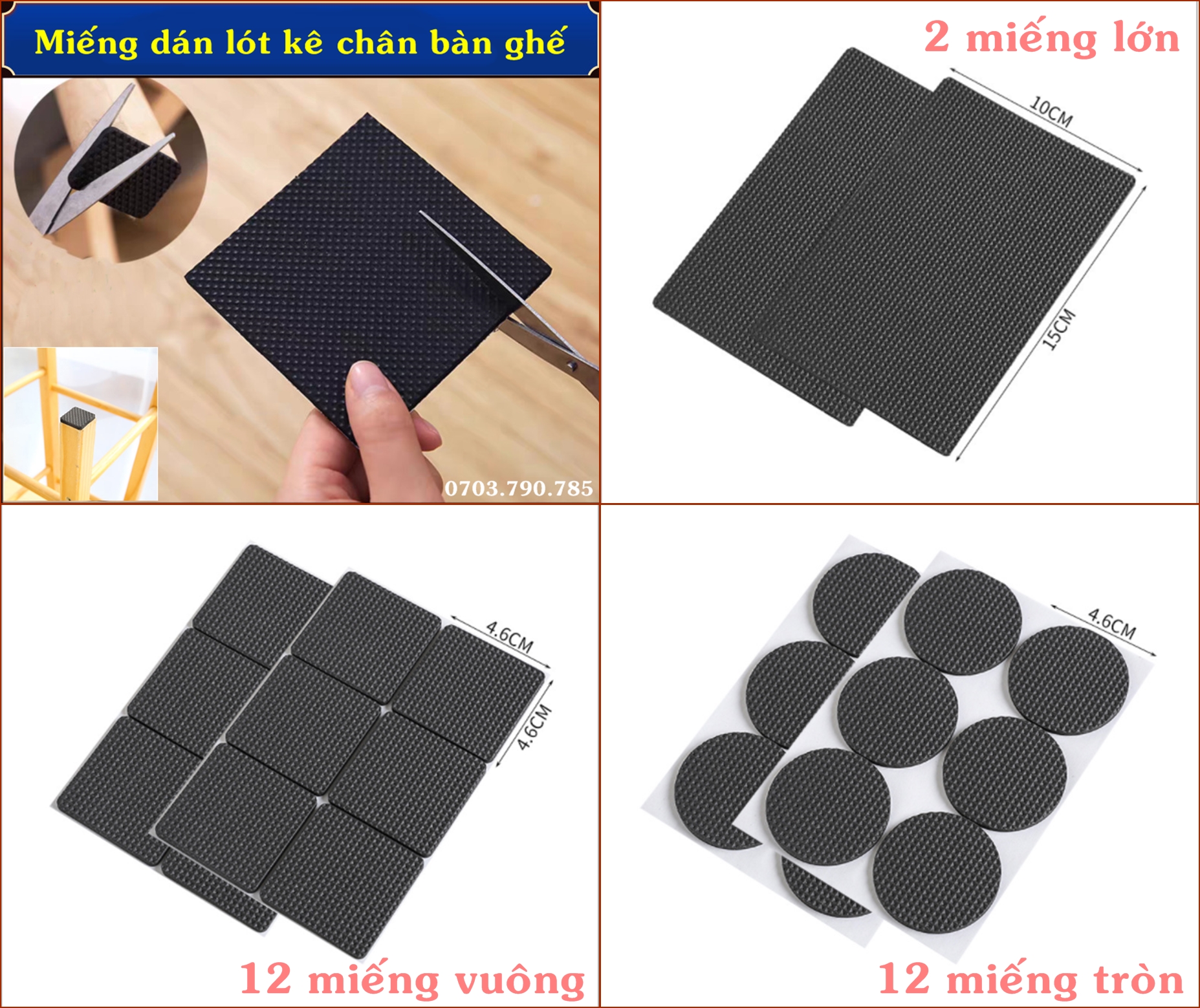[HCM]Miếng Dán Lót Kê Chân Bàn Ghế