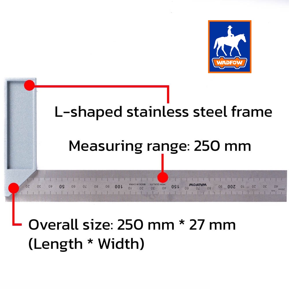 Wadfow tolsen 35081 300mm 12inch square angle ruler