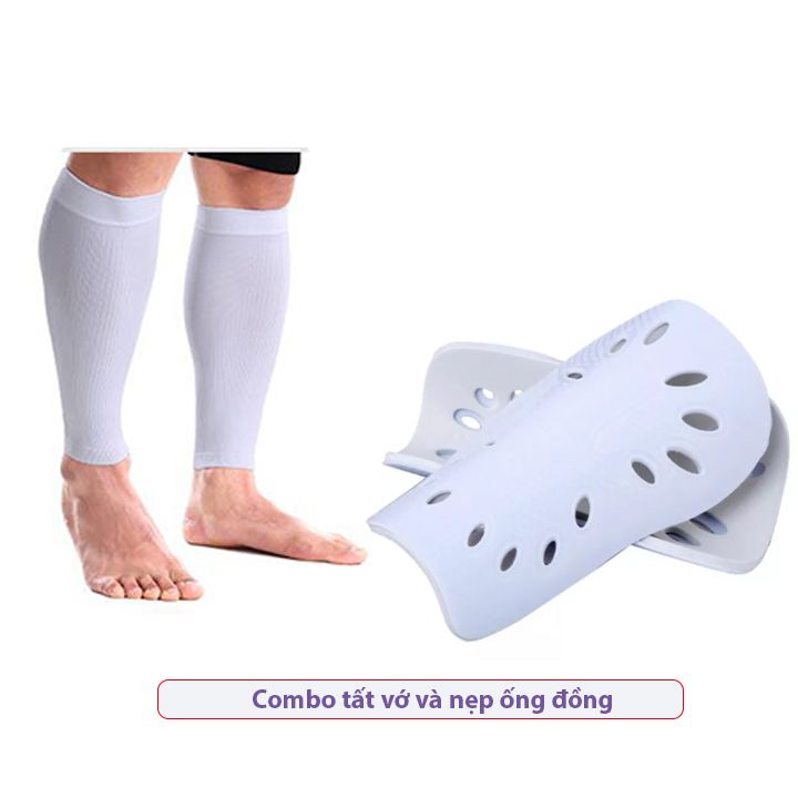Combo tất vớ VO12 và nẹp trơn bảo vệ ống đồng cho cầu thủ bóng đá