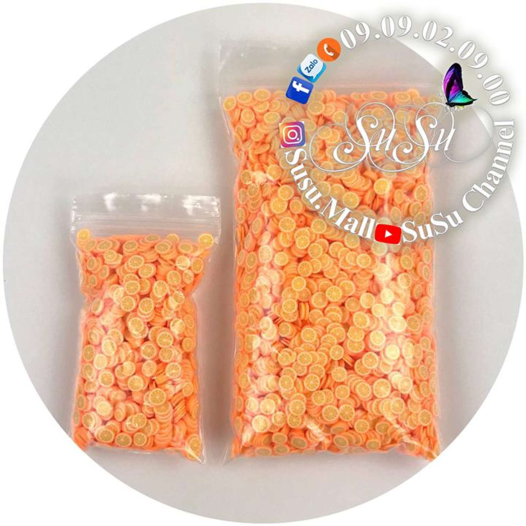 Nguyên liệu làm Slime an toàn Combo 3 gói cốm nail trái cây trang trí Slime - Giao cốm ngẫu nhiên , Slime basic giá rẻ 1k , slime trong siêu mềm , slime mây siêu xơi siêu xốp - Sumo Mall