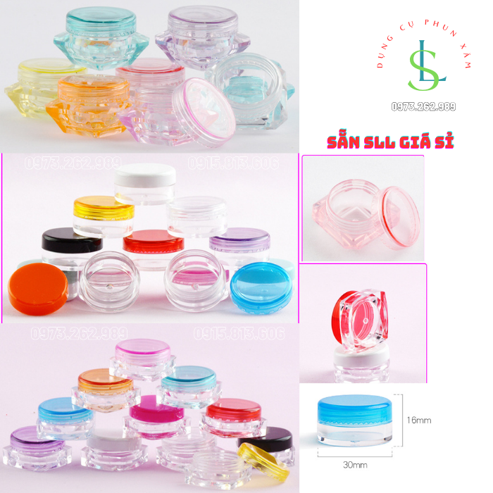 Hũ nhựa chiết mỹ phẩm 3g - 5g, hũ kim cương, hũ vuông, hũ tròn / linhshop-hn