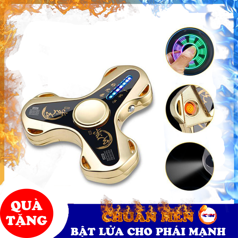 Bật lửa điện hồng ngoại Chuẩn Men độc lạ kiêm con quay hồi chuyển 3 cánh - GD0446