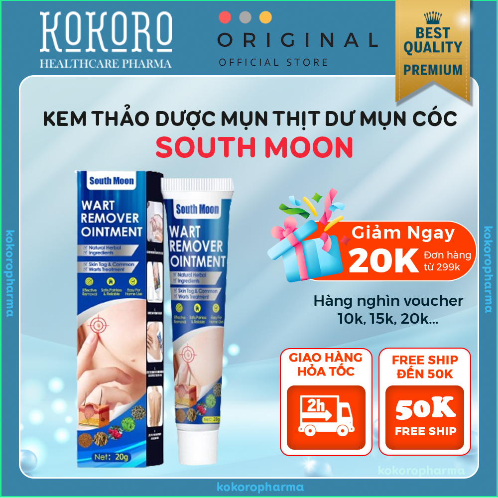 Kem Rụng Mụn Thịt Dư SOUTH MOON Giảm Các Tình Trạng Mụn Thịt Dư, Nốt Ve Chó, U Mềm Treo, Nốt Ruồi