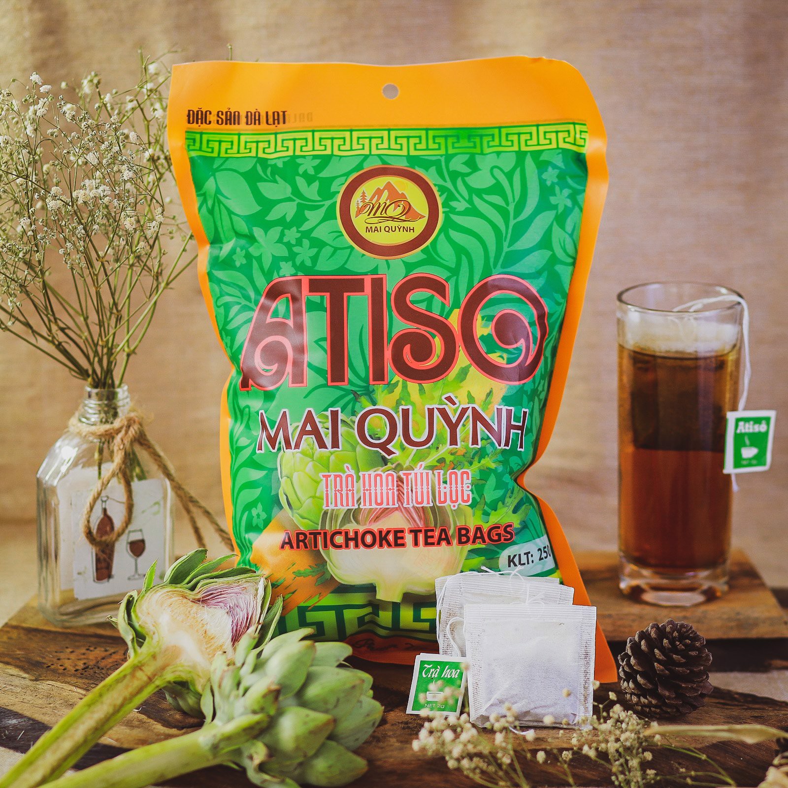 Trà atiso túi loc đặc sản đà lạt 100 túi