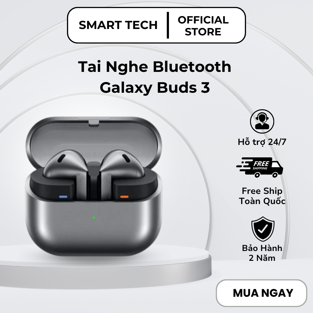  Tai Nghe Bluetooth SamSung Galaxy Buds 3- Thiết Kế Công Thái Học Mới- Âm Thanh Siêu Bass- Bluetooth 5.4- Pin 30 Giờ- Tai Nghe Không Dây Chống Ồn ANC. BH 2 Năm Lỗi Đổi Mới 