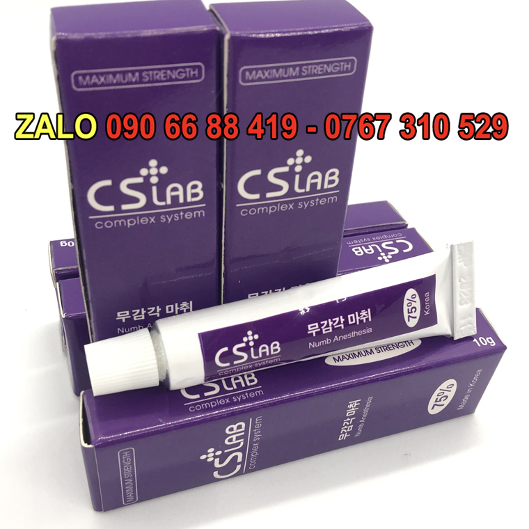 2 tuýt - kem tê cs lab tím hàn quốc phun xăm ủ môi mày mí