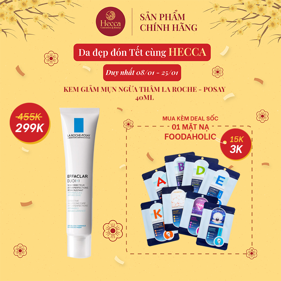 Kem giảm mụn ngừa thâm la roche-posay effaclar duo 40ml - hecca