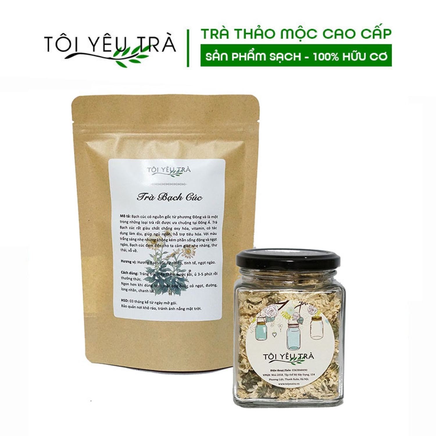 Trà hoa cúc trắng bạch cúc an thần tôi yêu trà