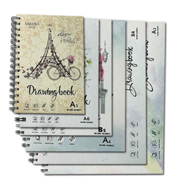 Sổ Vẽ Màu Nước Sakura, Vở Vẽ Mĩ Thuật Loại Đẹp