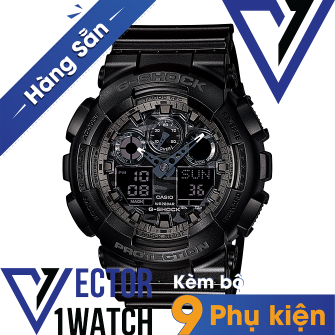 Đồng hồ thể thao nam nữ g-shock ga-100cf-1a full phụ kiện