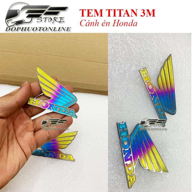 Logo titan mèo thần tài và logo cánh én honda titan keo dán 3m