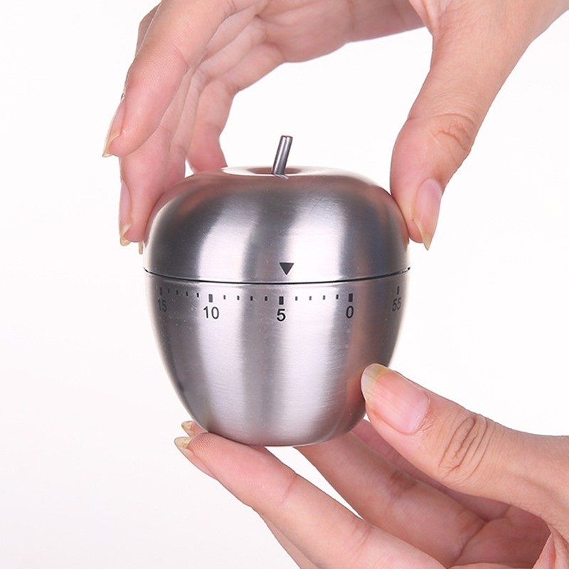 Đồng hồ hẹn giờ nấu ăn hình trái táo chất liệu inox