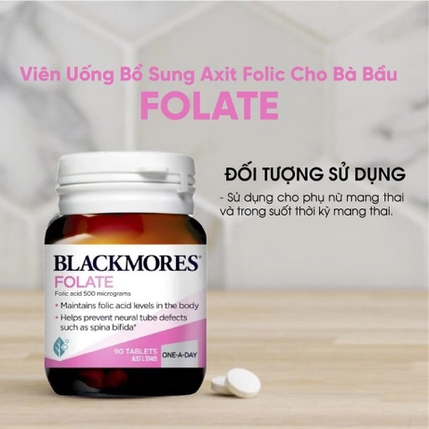 Viên Uống Blackmores Folate 500mcg Cho Bà Bầu 90 viên Giá 179,000 Đồng*Miễn phí vận chuyển