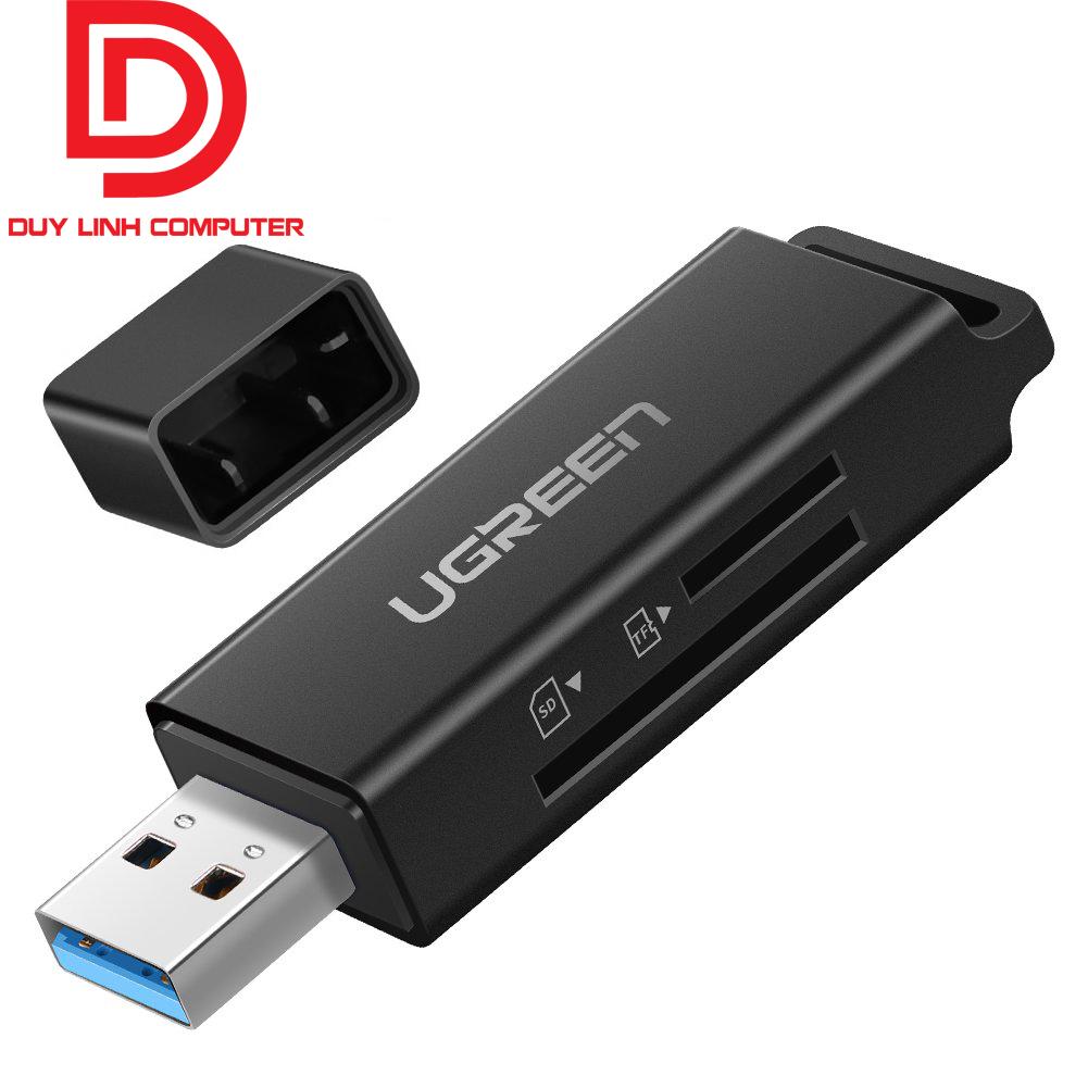 Đầu đọc thẻ nhớ sd/tf ugreen 40752 chuẩn usb 3.0 chính hãng