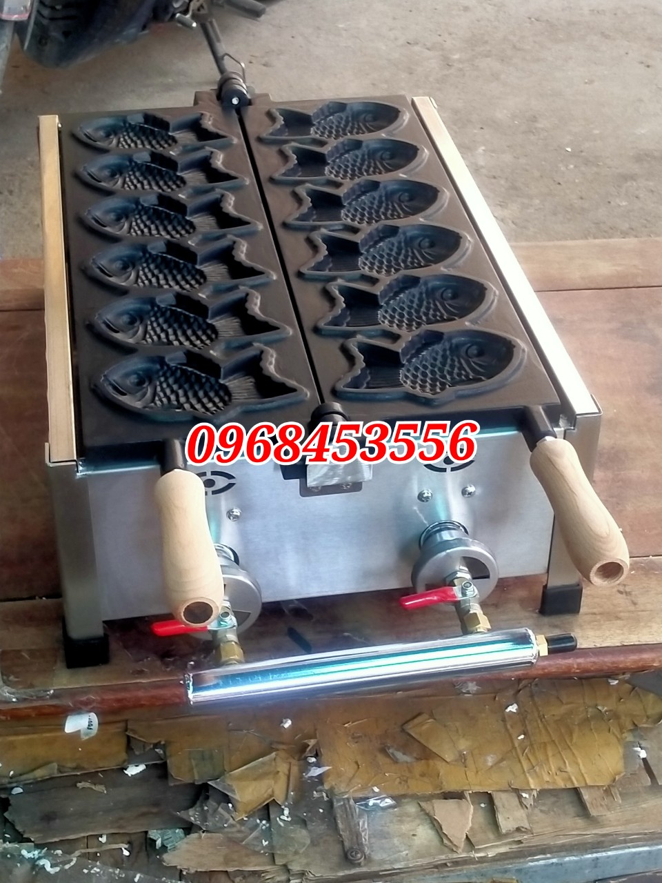 Máy Làm Bánh Cá Công nghiệp 6 Con bằng gas