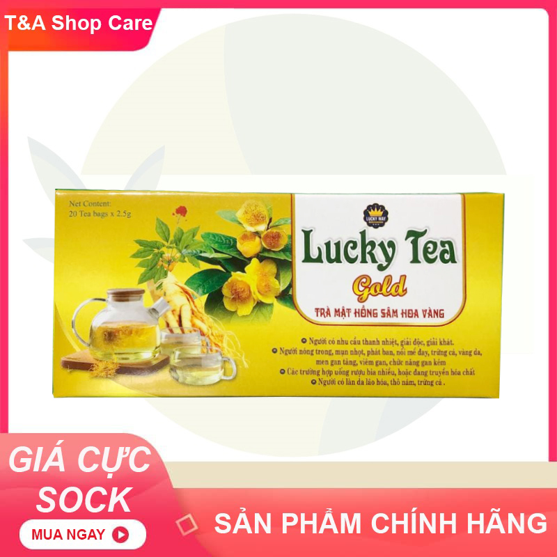 Trà thảo dược mật hồng sâm hoa vàng giúp thanh nhiệt, thải độc, mát gan hộp 20 gói