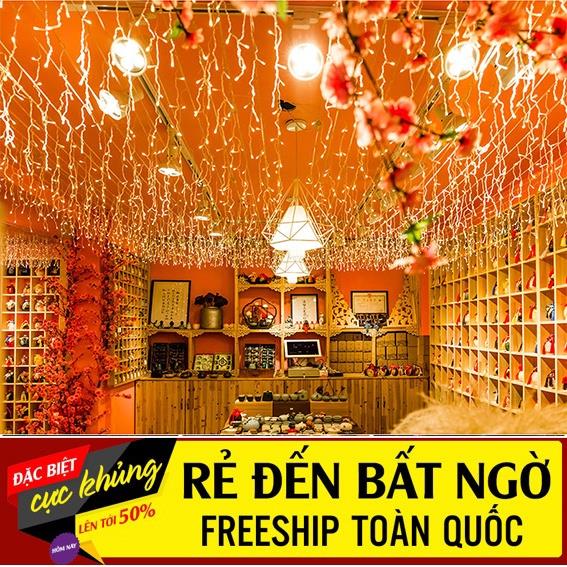 Đèn led nháy mành thả 12 mét 62 sợi ⚡𝗠𝗼𝗱𝗲𝗹 𝗠𝗼̛́𝗶 𝟮𝟬𝟮2⚡đèn mành chống nước nền vàng nháy điểm ánh sao trắng