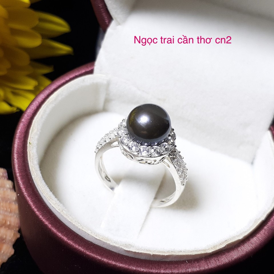Nhẫn ngọc trai thật màu đen sang chảnh