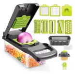 Máy thái rau củ đa năng 12 in 1 BPA Free, Tích hợp dao cắt thái gọt nạo bào sợi thái hạt lựu, Sử dụng nhựa thực phẩm PP