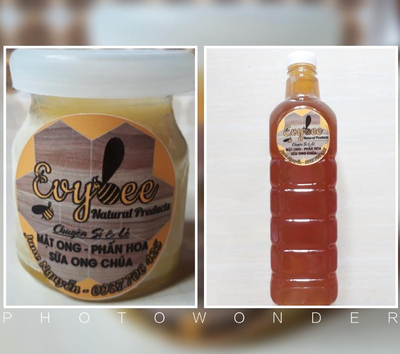 Combo 1 lít mật ong nguyên chất 100gr sữa ong chúa