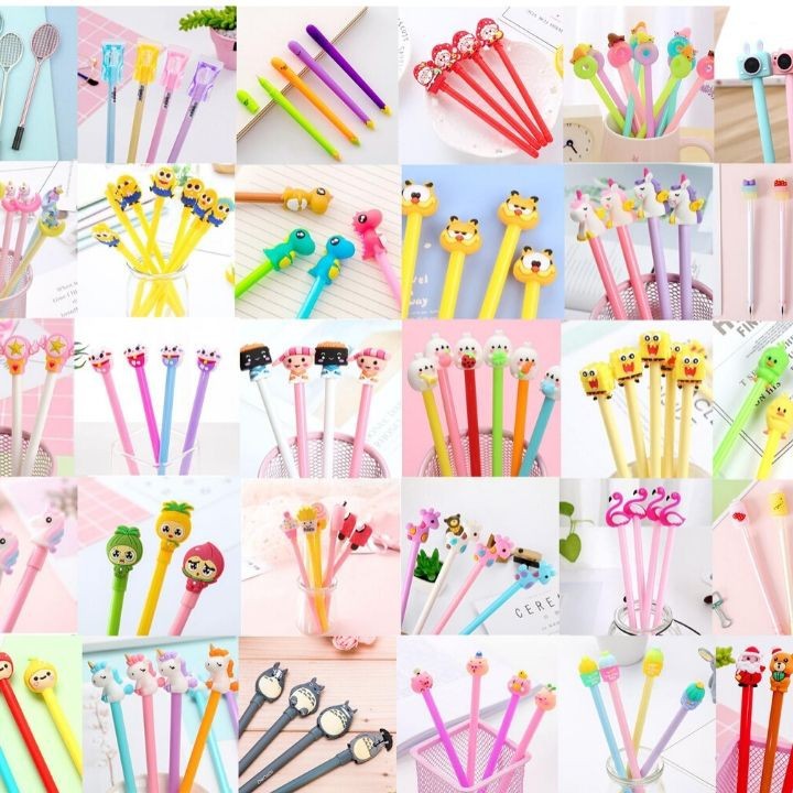 Combo 20 bút nước Mực Tím Mực Xanh Mực Đen đẹp dễ thương kèm túi zip siêu cute giá rẻ