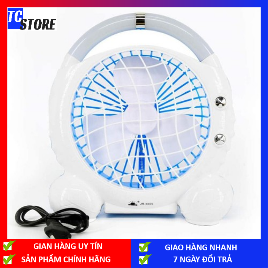 Quạt sạc tích điện 2in1 có đèn pin mini fan jr-5500 - tích điện cực lâu-quạt tích điện siêu tiện lợi