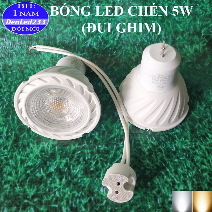 Bóng đèn led chén cob 5w đui ghim gu5.3