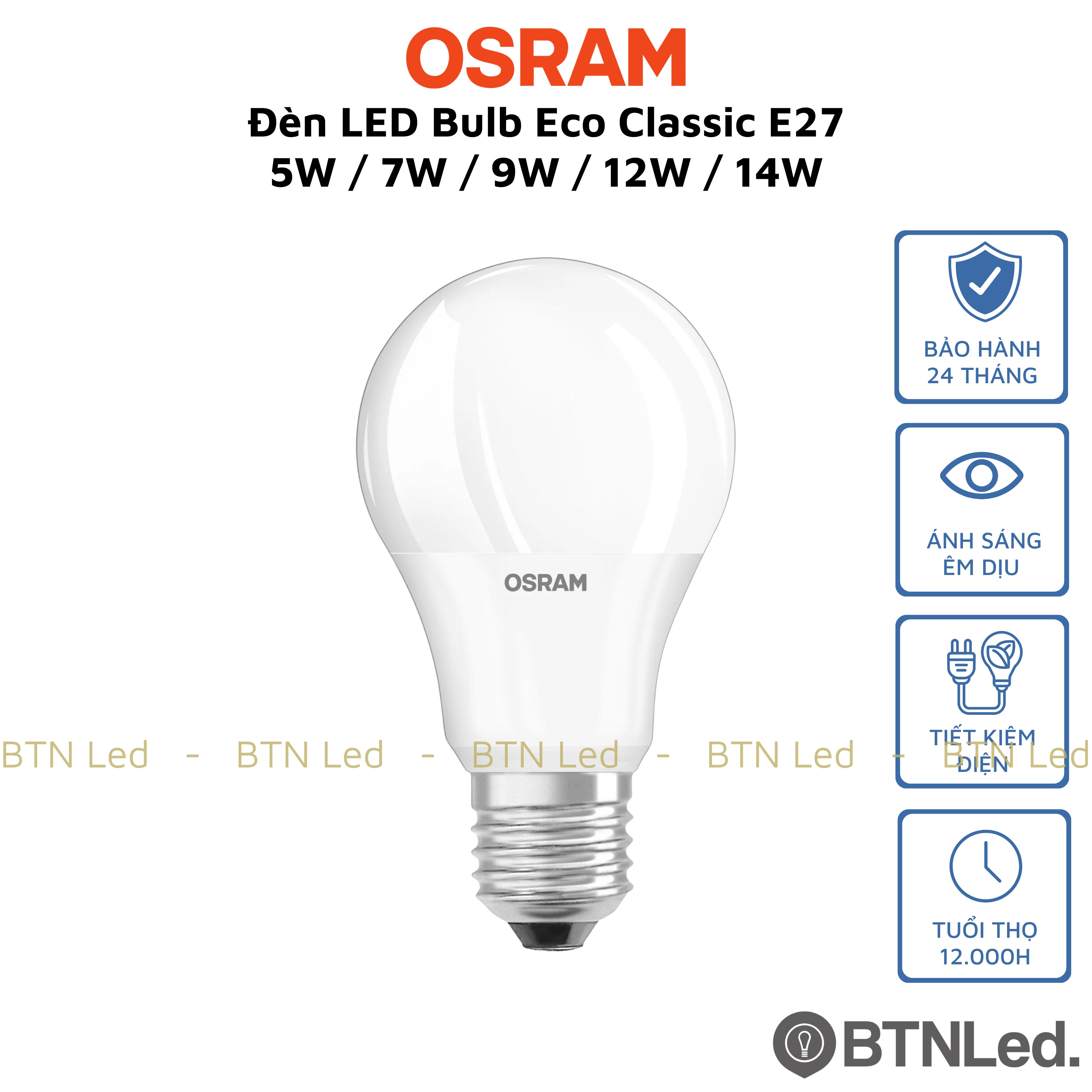 Đèn osram led bulb eco classic a e27