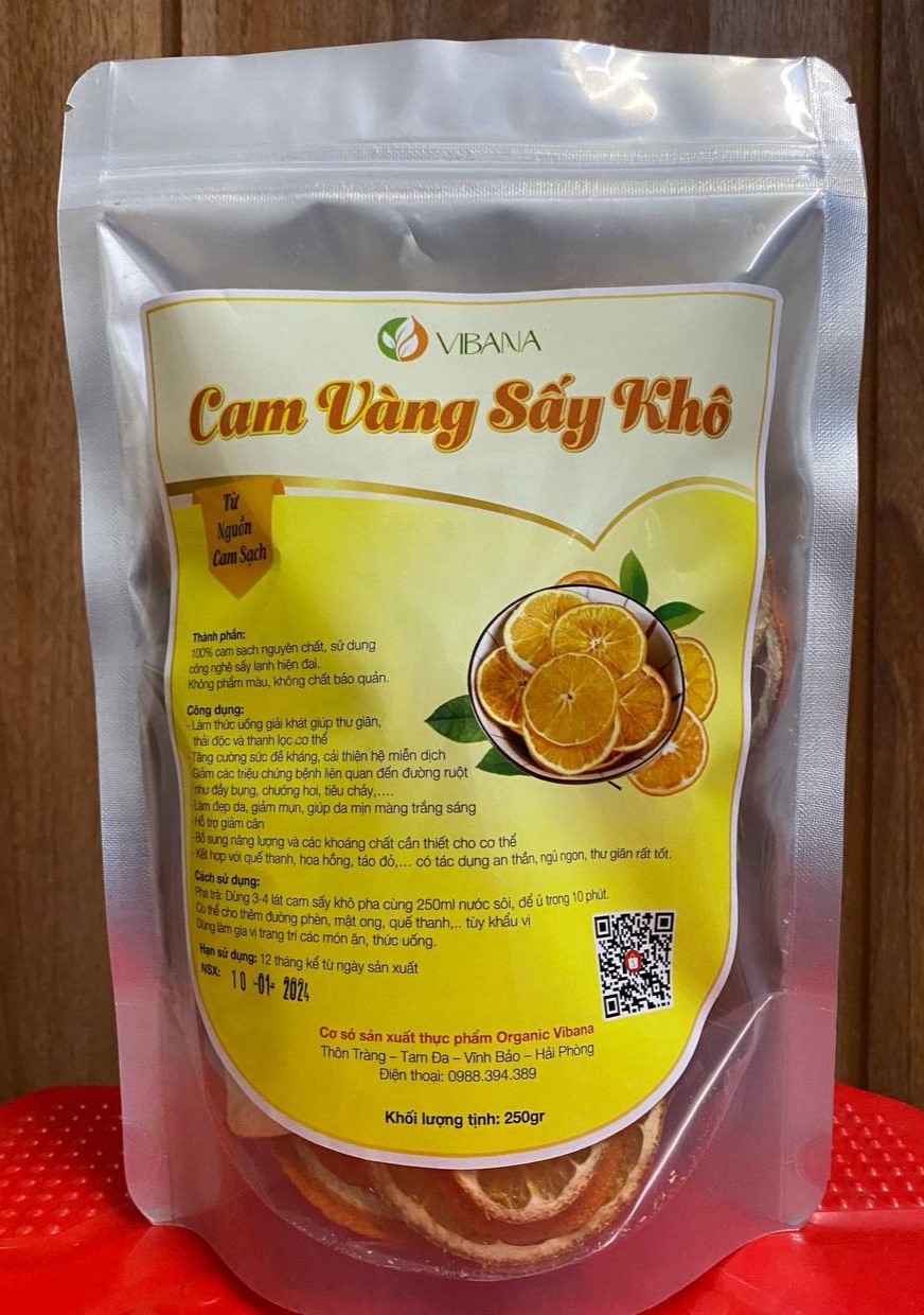 Cam vàng sấy khô Vibana - từ nguồn cam sạch
