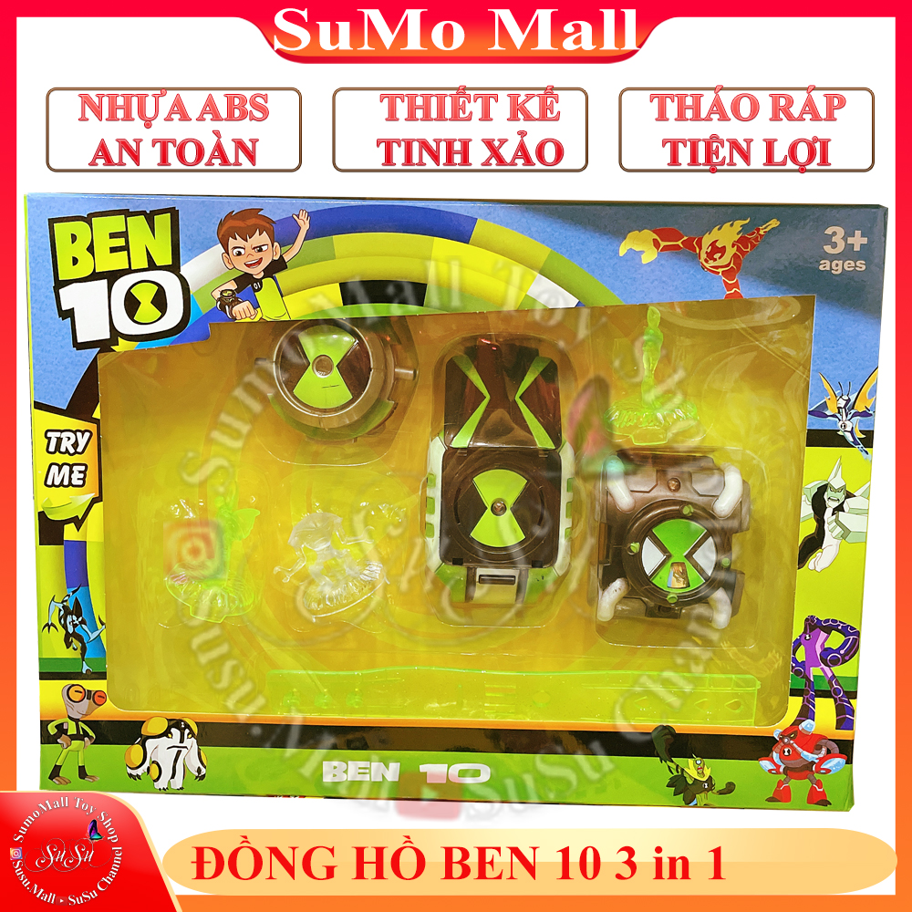 Ben10 bộ đồ chơi 3 đồng hồ kèm mô hình lắp ráp , Ben ten Omnitrix 3 in 1 , đồ chơi bé trai an toàn hot trend – Sumo Mall