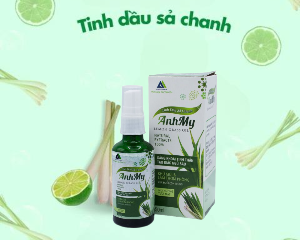 Tinh dầu thơm phòng, tinh dầu đuổi muỗi, tinh dầu sả chanh thiên nhiên làm thơm khử mùi 50ml - Happy Life 4U