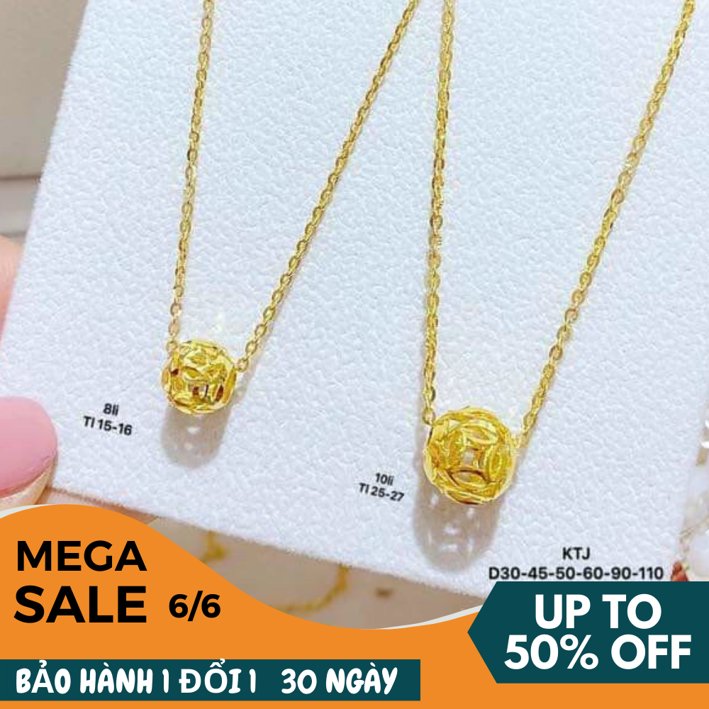 [HCM]Dây chuyền vàng non dây chuyền mạ vàng 24k vàng 18k dây chuyền nữ phong thủy bi tròn kim tiền sang trọng may mắn bình an Trang sức nữ GADO dm0943 Trang sức nữ Hàn Quốc | Trang sức Gado DM028